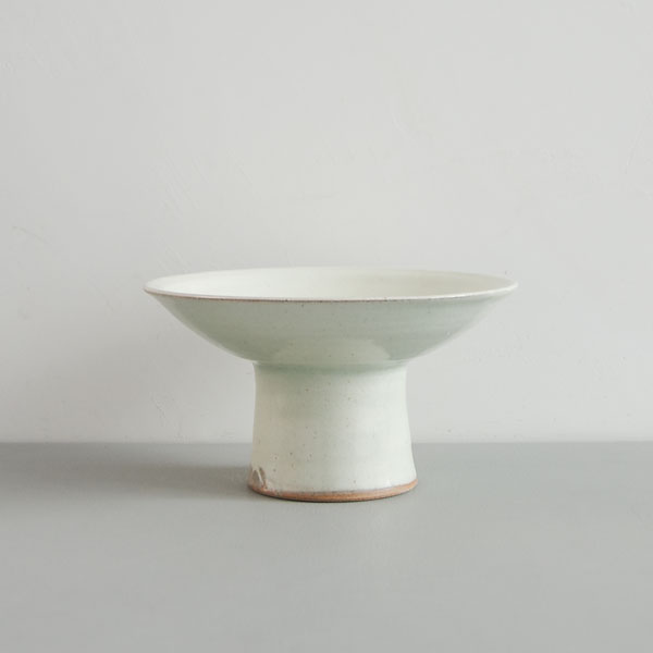 高木剛　粉引高台皿6寸　Φ19ｃｍ