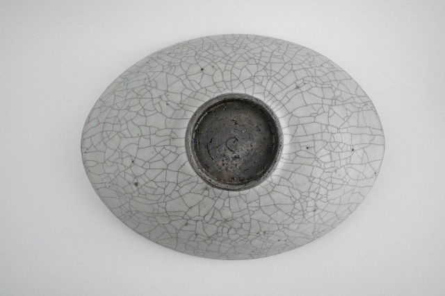 _田志保　炭入り楕円鉢8寸鉢