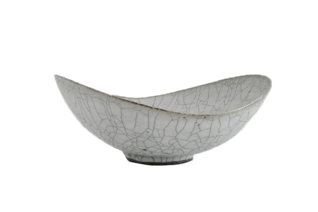 _田志保　炭入り楕円鉢8寸鉢