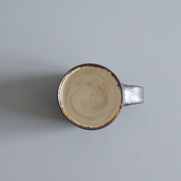 石原祥充　ロクロ小マグ　外黒