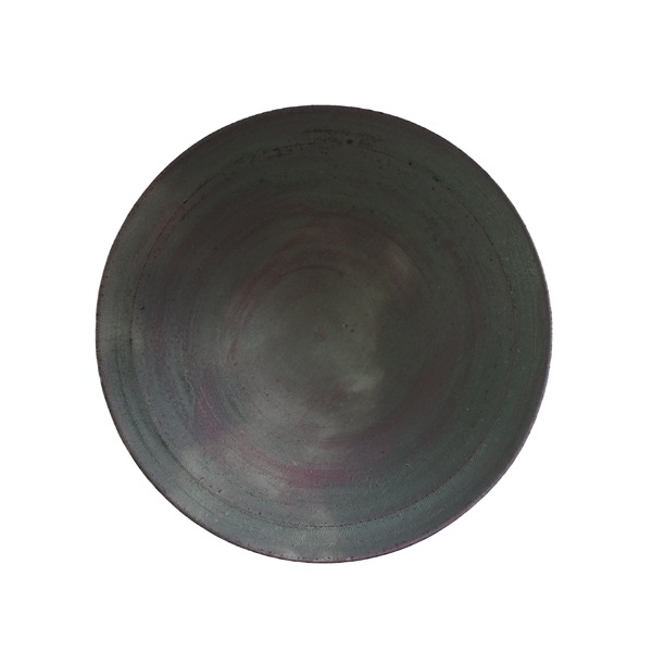 二階堂明弘 錆器リム皿 21.5cm