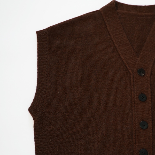 MITTAN KN-28 無染色ベビーアルパカベスト 茶 送料無料
