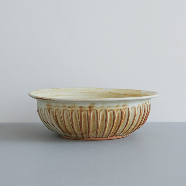 及川静香　削り耐火鉢　大　Φ24.5ｃｍ