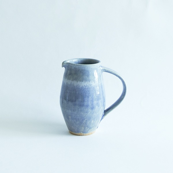 清岡幸道 灰白ブルーピッチャー H13.5cm