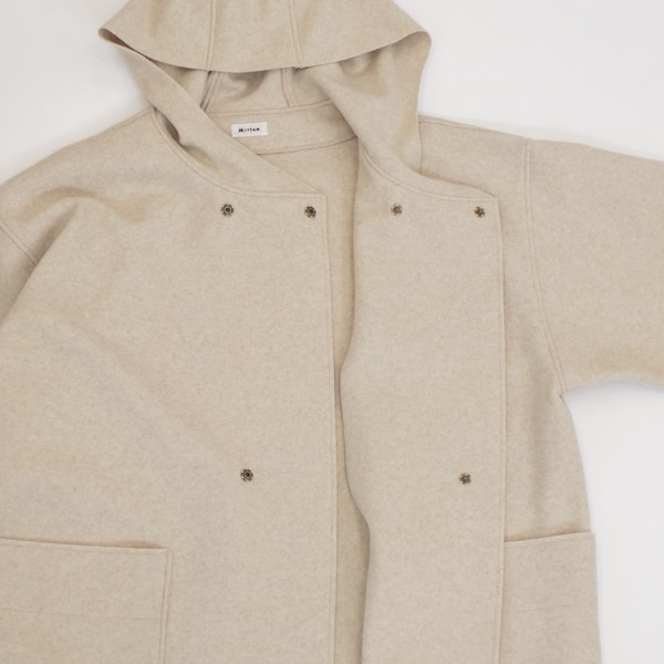 MITTAN　CT-49　圧縮ウールニットフードコート　Size2　生成杢　送料無料