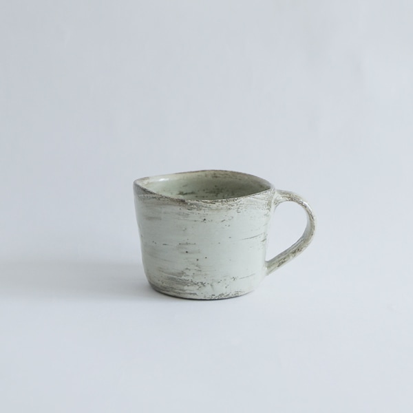 馬場勝文　刷毛目持ち手の大きなマグ（低）