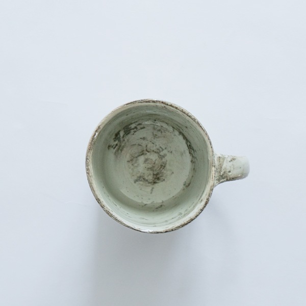 馬場勝文　刷毛目持ち手の大きなマグ（低）