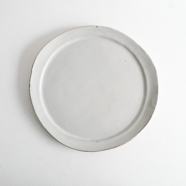 馬場勝文　土マットリム細8寸皿　Φ23ｃｍ