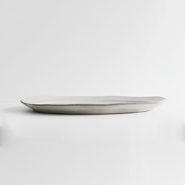 馬場勝文　土マットリム細8寸皿　Φ23ｃｍ