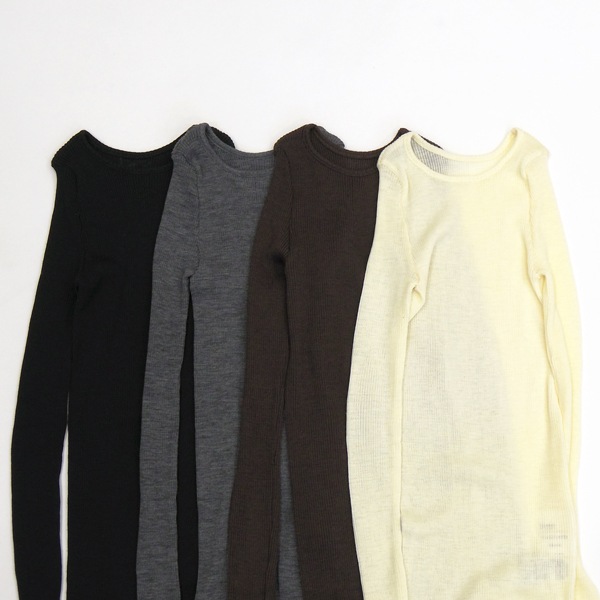 780147　ウールシフォンリブ　ロングスリーブ　各種（4色）　　送料無料
