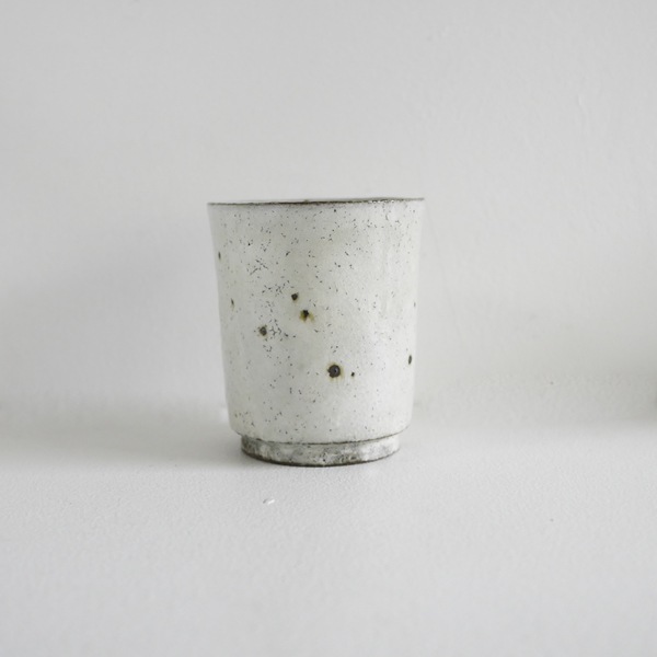 齊藤 隆　湯呑　大　粉引透明