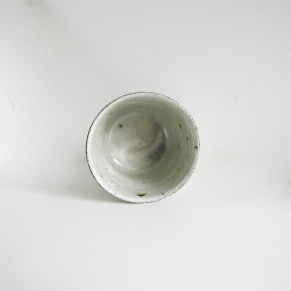 齊藤 隆　湯呑　大　粉引透明