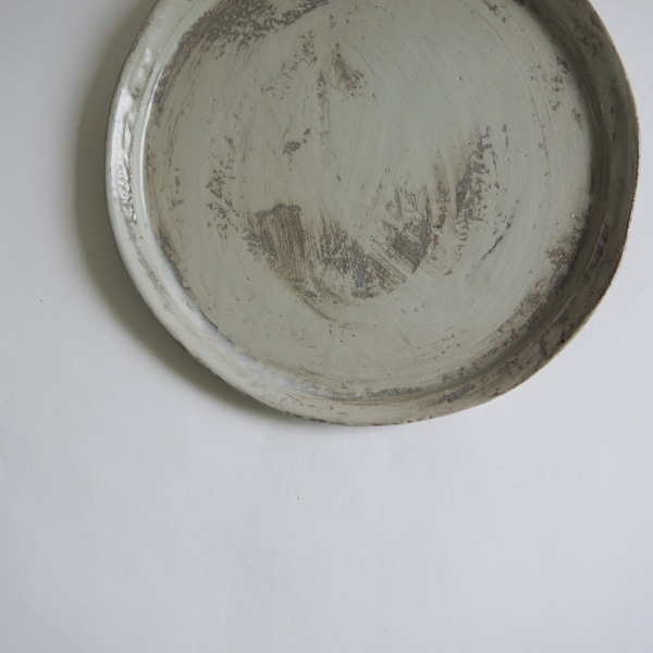 馬場勝文　刷毛目リム細4.5寸皿　Φ14cm