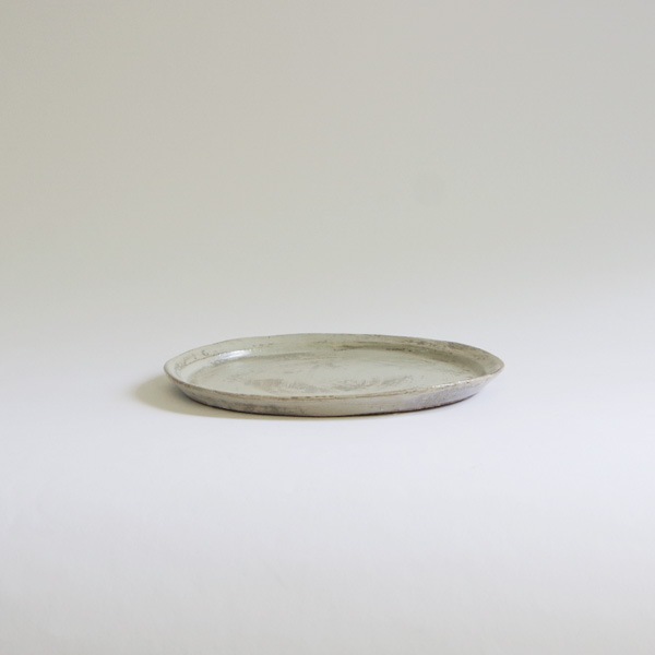 馬場勝文　刷毛目リム細4.5寸皿　Φ14cm