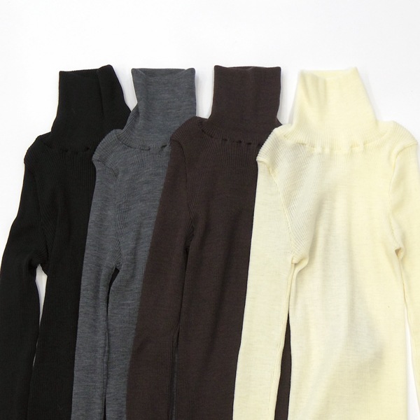 780146　ウールシフォンリブ　ハイネックロングスリーブ　各種（4色）　　送料無料