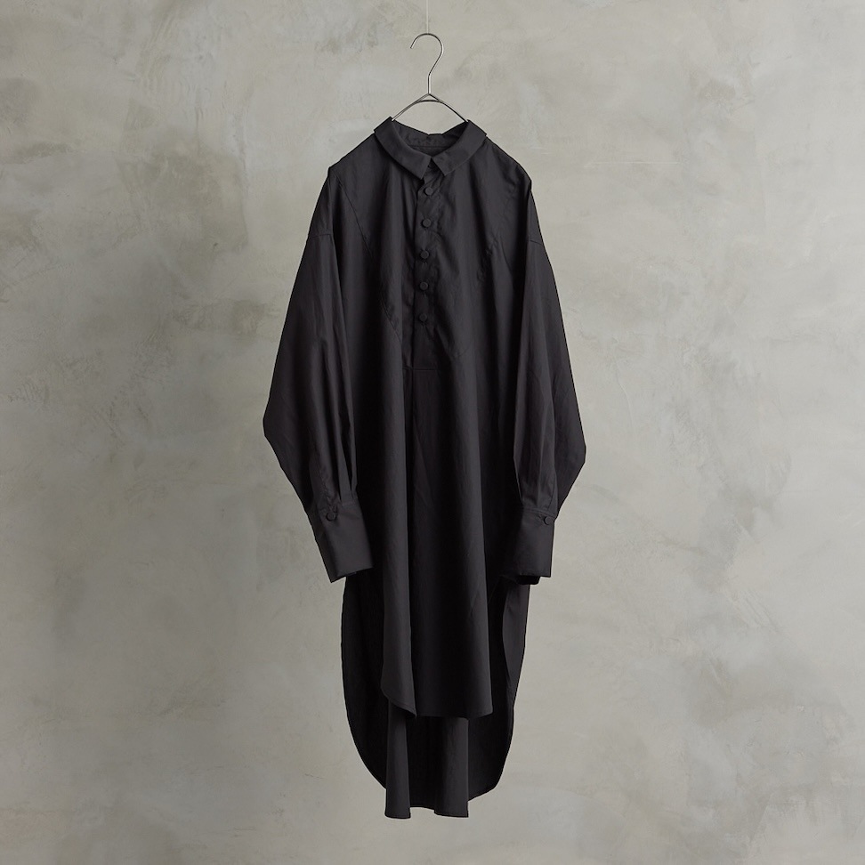 the last flower of the afternoon　解けた夜　Bosom shirt  Black　送料無料