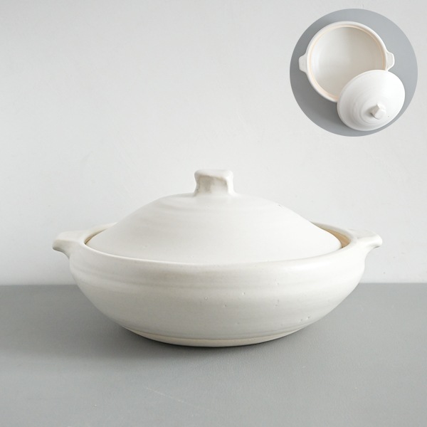 馬場勝文　土鍋（白・大）　Model・B