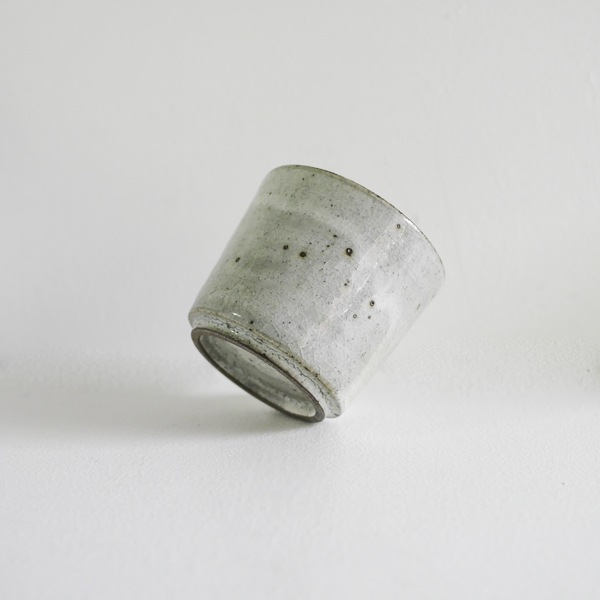 齊藤 隆　湯呑　小　粉引透明