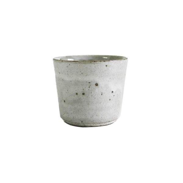 齊藤 隆　湯呑　小　粉引透明