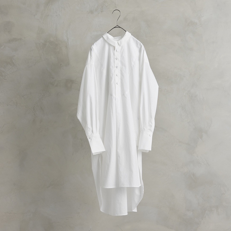 the last flower of the afternoon　解けた夜　Bosom shirt  White　送料無料