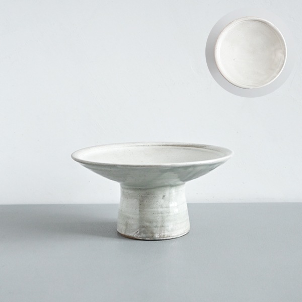 高木剛　粉引高台皿6寸　Model・B　Φ19ｃｍ