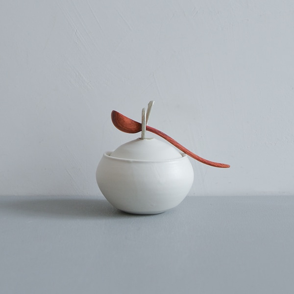 白磁縄文壺　菊池一磨作　未使用品 馬場勝文 白磁マット 錫のつまみさとう塩つぼ 小 （匙付き） NO.D