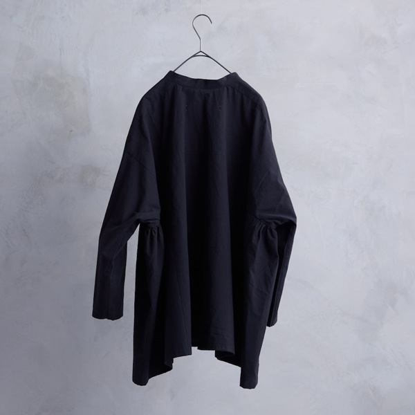 the last flower of the afternoon｜滲むひかり　Rectangle blouse［Black（黒）］
