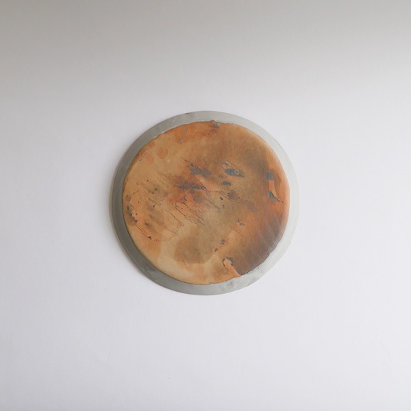 馬場勝文　土マットリム細20ｃｍ皿　Φ19cm