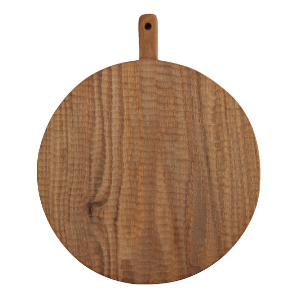 小沢賢一　くるみの木のカッティングボード　丸型　彫あり　Φ25cm　KM12