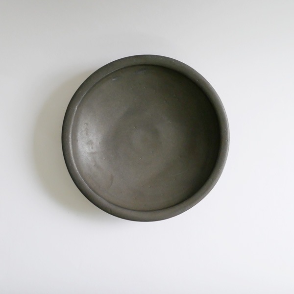 馬場勝文　黒釉22cm　鉢　Φ　22ｃｍ