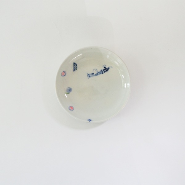 日高直子　4寸銘々皿 桃ころりん　Φ12.5cm