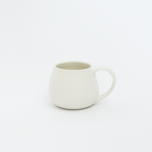 馬場勝文　白磁マットフリーマグ　大　H7cm　　Model：A1