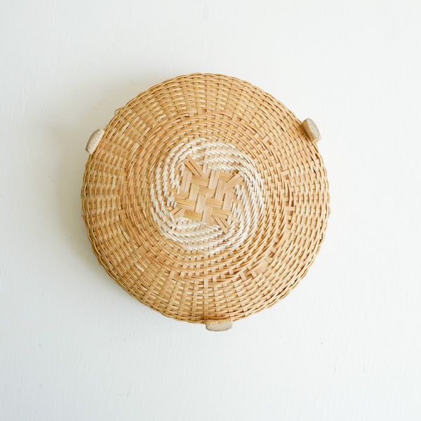 白竹蕎麦ざる盛器　脚付　Φ18.5ｃｍ　（京都）