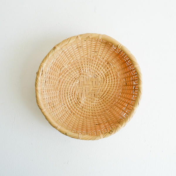 白竹蕎麦ざる盛器　脚付　Φ18.5ｃｍ　（京都）