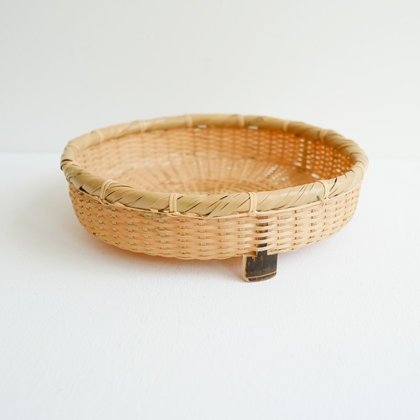 白竹蕎麦ざる盛器　脚付　Φ18.5ｃｍ　（京都）