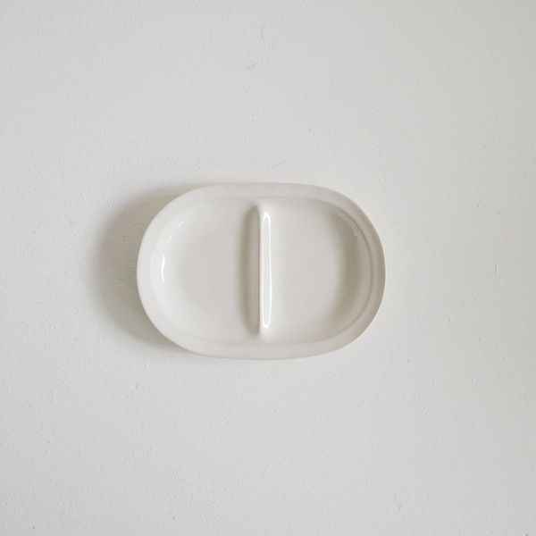 田中直純　仕切楕円小皿