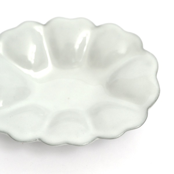 上國料正記　輪花楕円小皿　11.5×14.5ｃｍ　