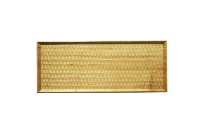 高塚和則　長方平皿　はちのす彫