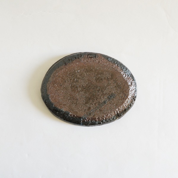 清水しおり　楕円小皿　青化粧