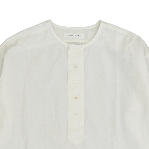 GUPTIHA  SOBAKASU KHADI COTTON  Sobakasu henry shirt	White　送料無料