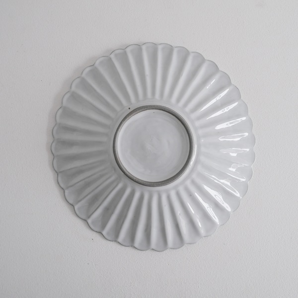 上國料正記　輪花平大皿　Φ25ｃｍ