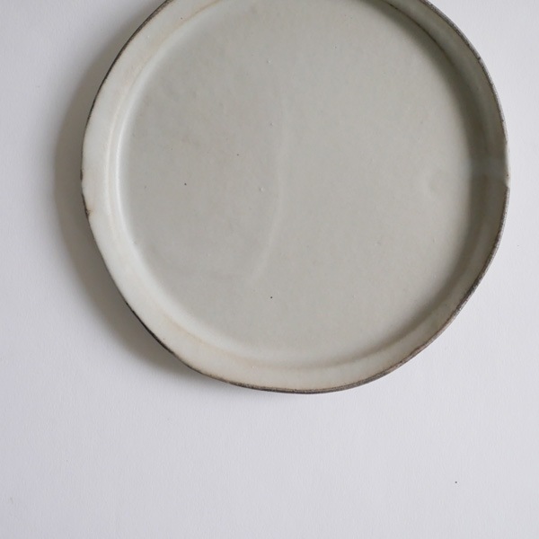 馬場勝文　土マットリム細4.5寸皿　Φ14cm