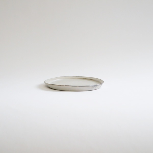 馬場勝文　土マットリム細4.5寸皿　Φ14cm