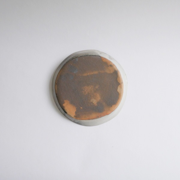 馬場勝文　土マットリム細4.5寸皿　Φ14cm