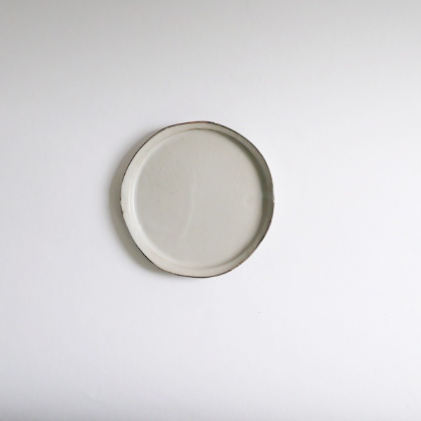 馬場勝文　土マットリム細4.5寸皿　Φ14cm