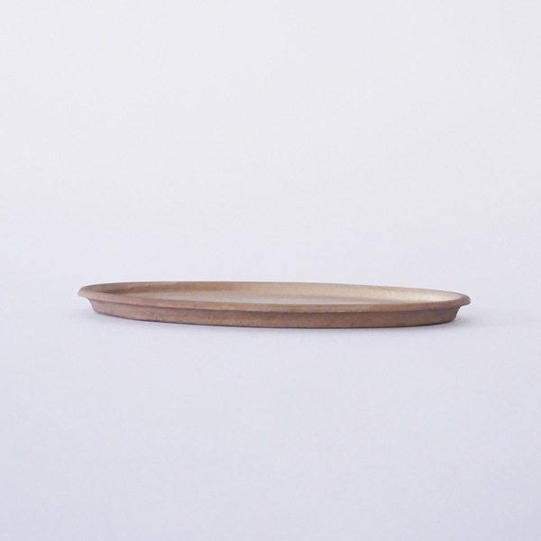 瀬川辰馬　硫化銀彩 細丸リムオーバルプレート　ModelC　13×24.5cm