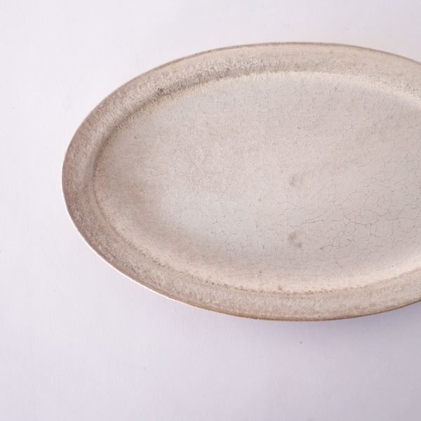 瀬川辰馬 硫化銀彩 オーバルプレート 皿 作家物