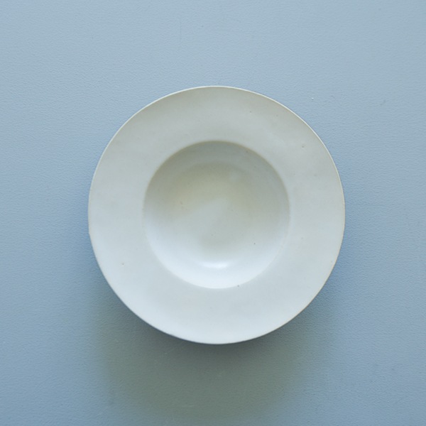 田中直純 乳白釉スープ皿S φ20cm