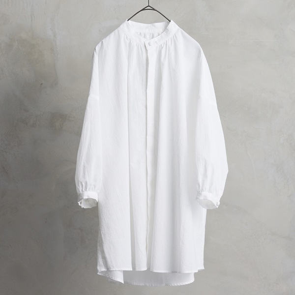 the last flower of the afternoon　透明な午後　 Flare blouse  White　送料無料