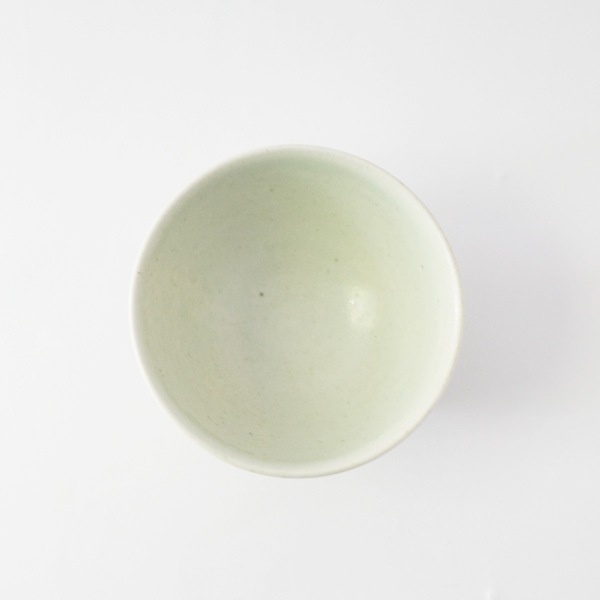 日高伸治　白磁飯碗　しのぎ　Φ11.5cm